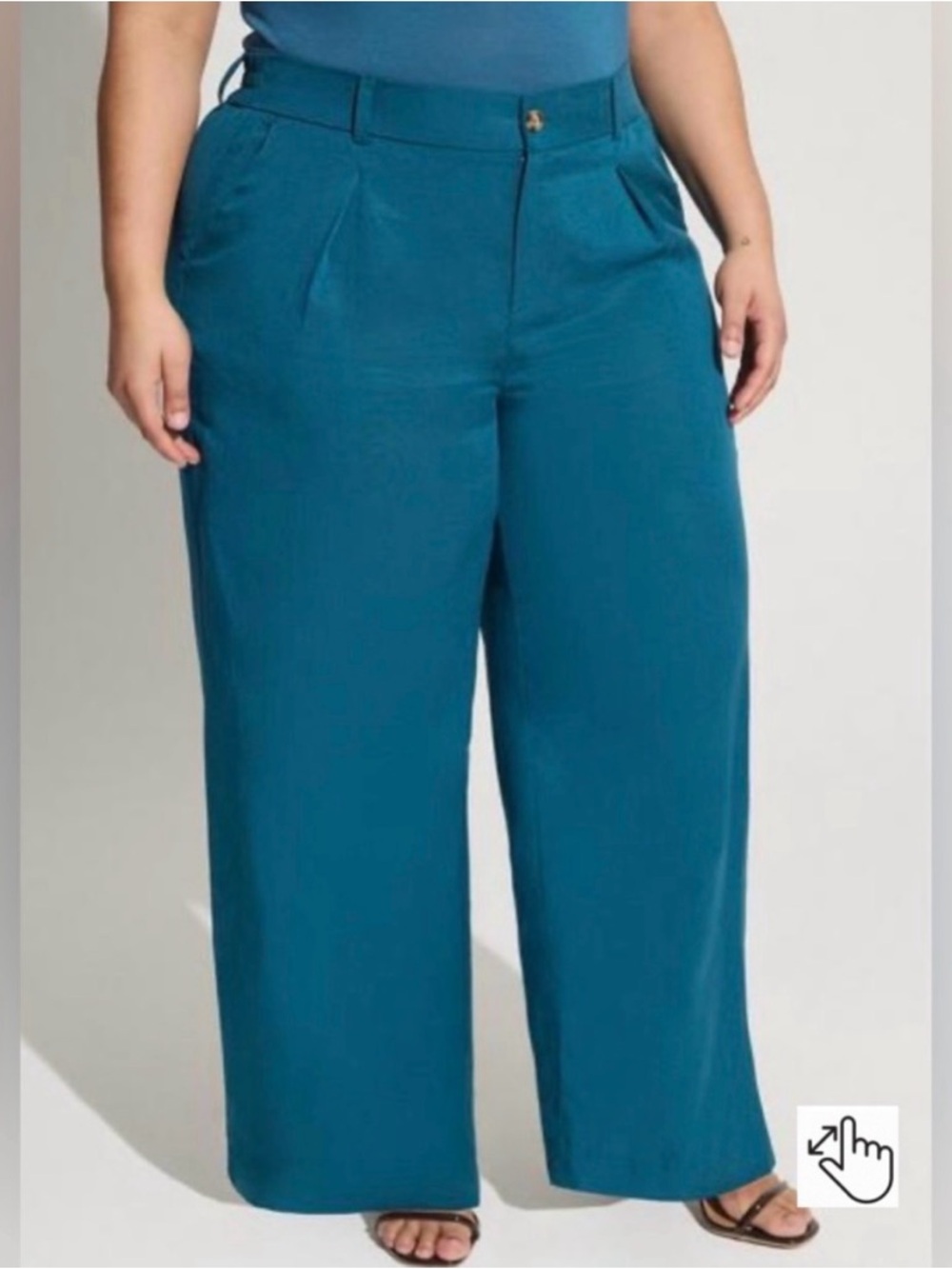 Torrid Total Wide Leg Studio Linen High-Rise Pant - Picture 2 of 7
